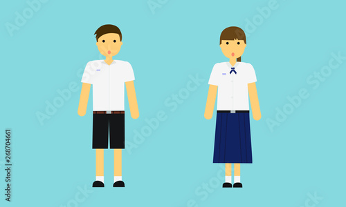 thai student uniform vector image