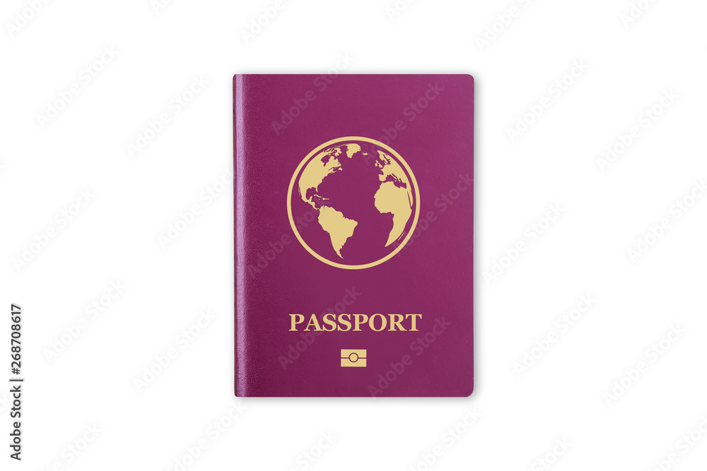 Red Realistic International Passport on White Red Realistic International Passport on White