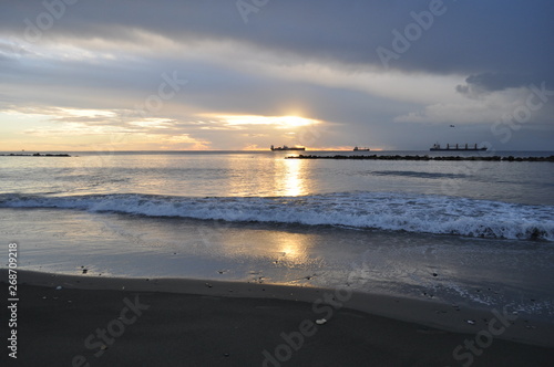 The beautiful sunset natural sea landscape