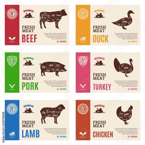 Vector meat and poultry labels