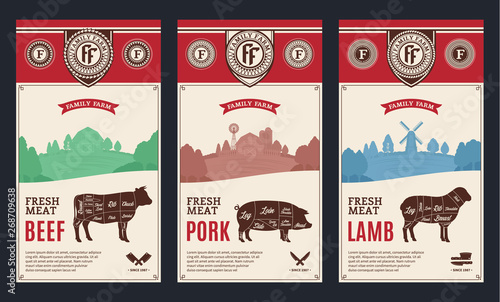 Vector meat labels