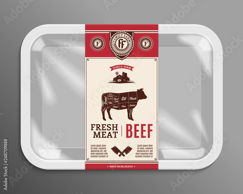 Vector beef packaging illustration