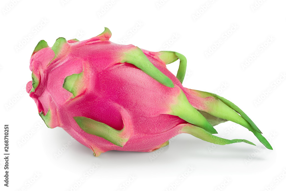 Ripe Dragon fruit, Pitaya or Pitahaya isolated on white background, fruit healthy concept Ripe Dragon fruit, Pitaya or Pitahaya isolated on white background, fruit healthy concept