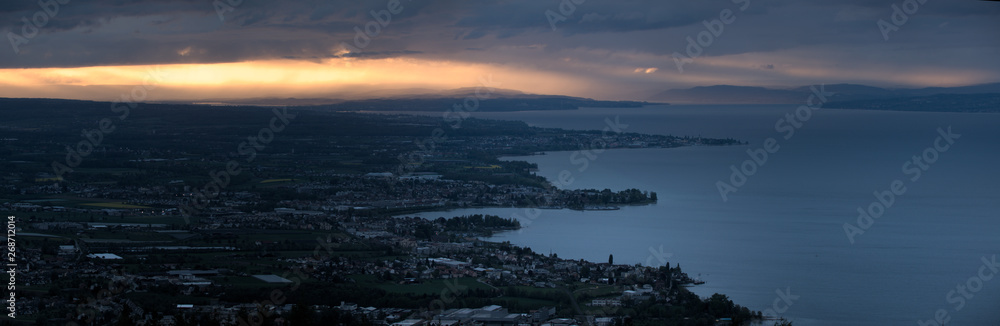 Evening light over Lake Constance seen from the 
