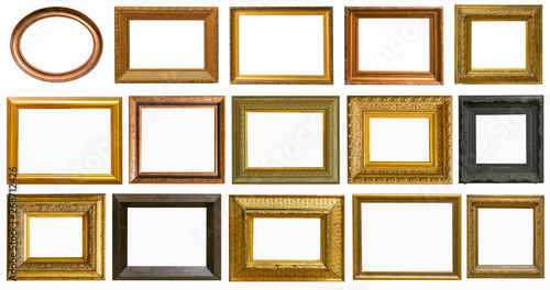 Picture frames collection set isolated on white