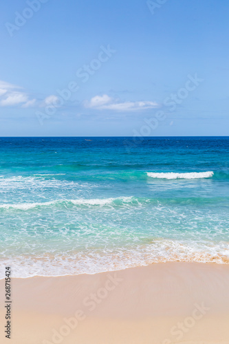 Looking out to sea from an idyllic beach on the caribbean island of Barbados