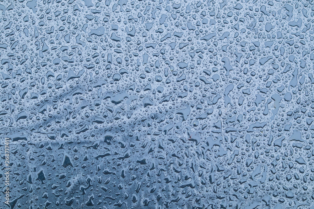 rain drops splashed on a palstic film