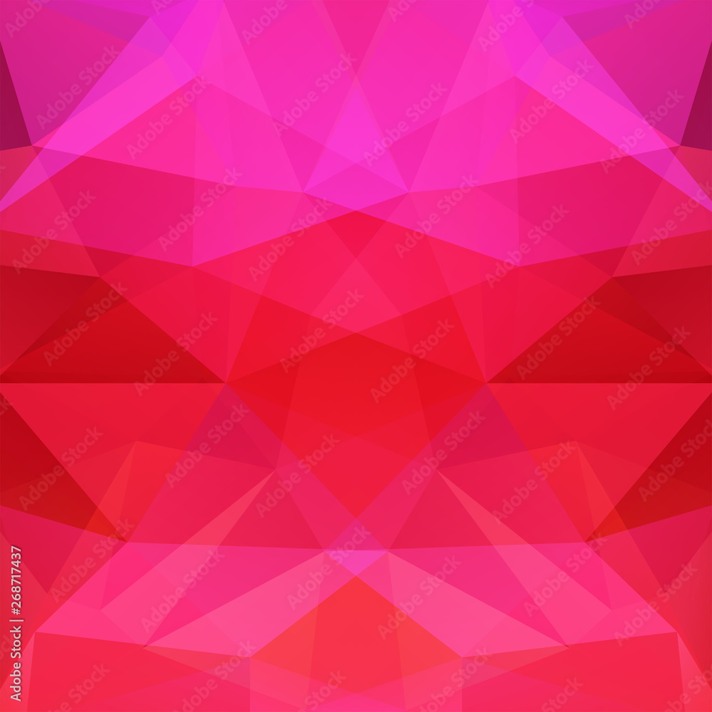 Obraz premium Abstract background consisting of red, pink triangles. Geometric design for business presentations or web template banner flyer. Vector illustration