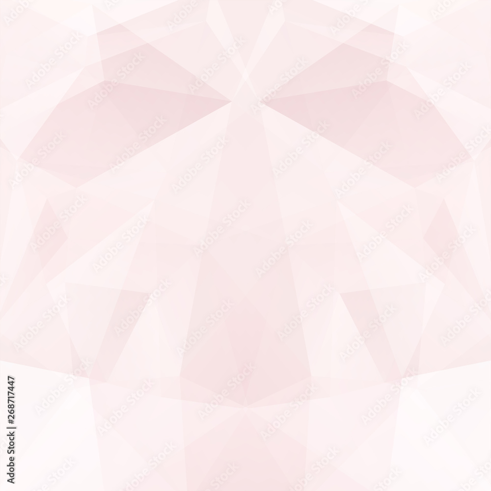 Fototapeta premium Background made of pastel pink, white triangles. Square composition with geometric shapes. Eps 10