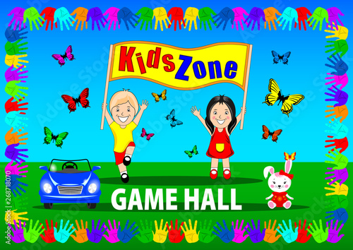 Kids Zone banner, poster.