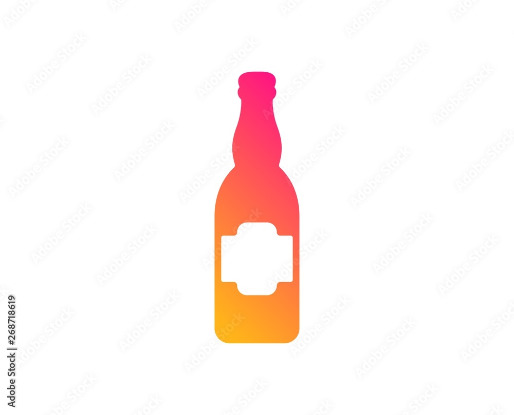 Beer bottle icon. Pub Craft beer sign. Brewery beverage symbol. Classic flat style. Gradient beer bottle icon. Vector Beer bottle icon. Pub Craft beer sign. Brewery beverage symbol. Classic flat style. Gradient beer bottle icon. Vector