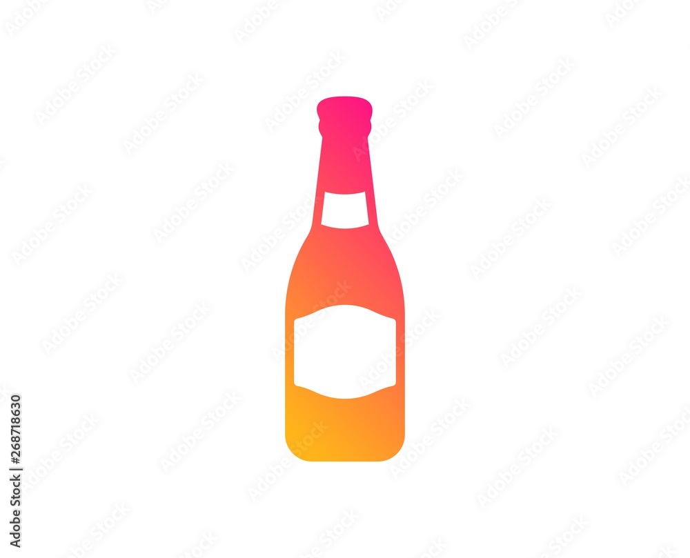 Beer bottle icon. Pub Craft beer sign. Brewery beverage symbol. Classic flat style. Gradient beer bottle icon. Vector Beer bottle icon. Pub Craft beer sign. Brewery beverage symbol. Classic flat style. Gradient beer bottle icon. Vector
