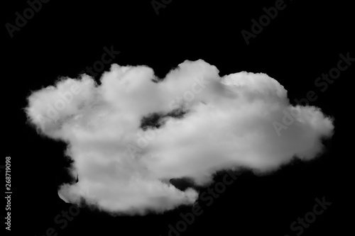 Clouds isolated on black background with clipping path.