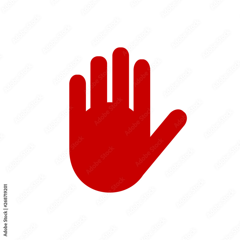 Obraz premium Vector illustration red silhouette hand