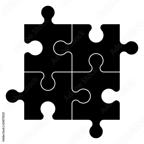 Puzzle icon vector on white background