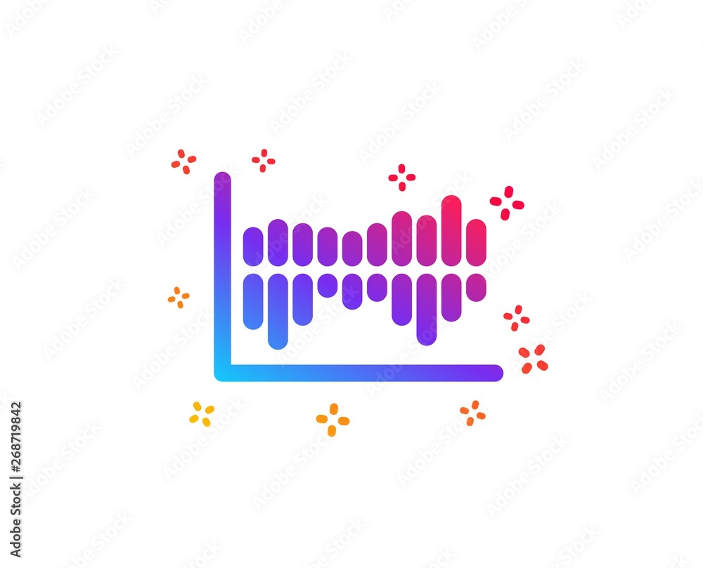 Column chart icon. Financial graph sign. Stock exchange symbol. Business investment. Dynamic shapes. Gradient design column diagram icon. Classic style. Vector