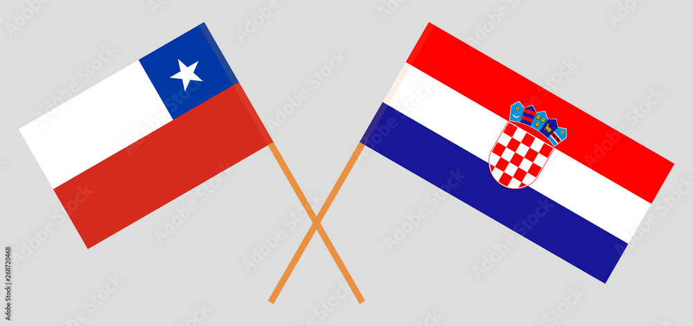 Chile and Croatia. Chilean and Croatian flags