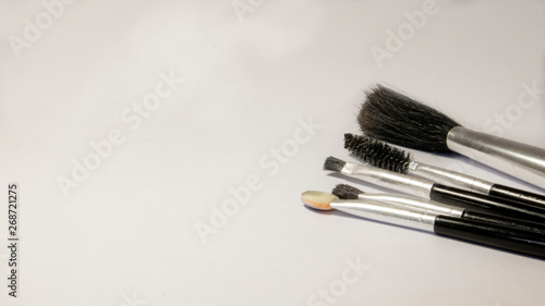 set of make up brushes background