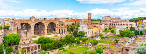 Roman Forum, Latin Forum Romanum, most important cenre in ancient Rome, Italy photo