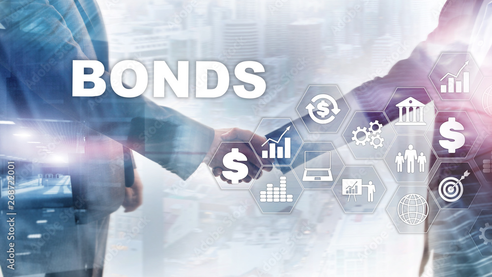 Bond Finance Banking Technology Business concept. Electronic Online Trade Market Network.