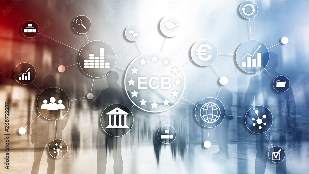 ECB European central bank Business finance concept. ECB European central bank Business finance concept.
