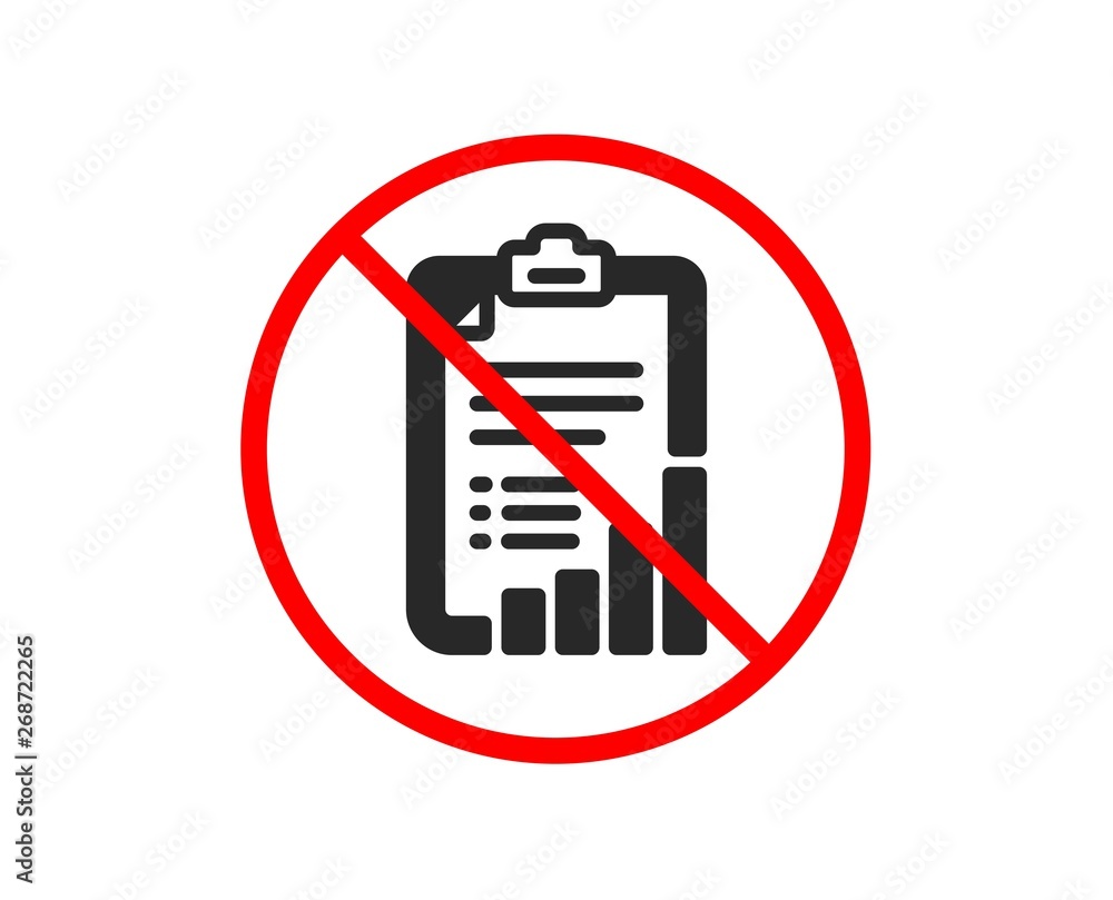 No or Stop. Checklist icon. Graph chart sign. Growth diagram symbol. Prohibited ban stop symbol. No checklist icon. Vector No or Stop. Checklist icon. Graph chart sign. Growth diagram symbol. Prohibited ban stop symbol. No checklist icon. Vector