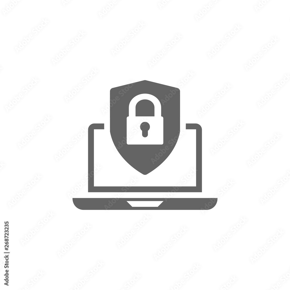 Antivirus security, cyber protection concept, internet security, shield protection icon