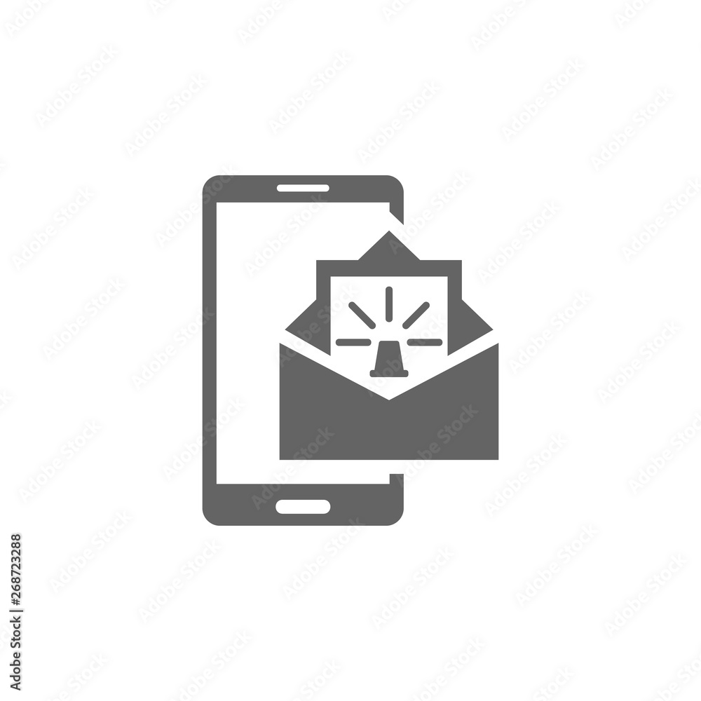 Email notification, message alert, mobile notification, new email, secure communication icon Email notification, message alert, mobile notification, new email, secure communication icon