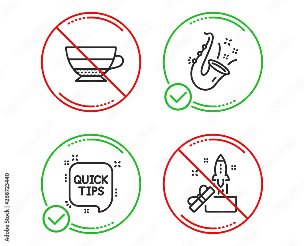 Do or Stop. Jazz, Quick tips and Americano icons simple set. Innovation sign. Saxophone, Helpful tricks, Beverage cup. Crowdfunding. Line jazz do icon. Prohibited ban stop. Good or bad. Vector Do or Stop. Jazz, Quick tips and Americano icons simple set. Innovation sign. Saxophone, Helpful tricks, Beverage cup. Crowdfunding. Line jazz do icon. Prohibited ban stop. Good or bad. Vector