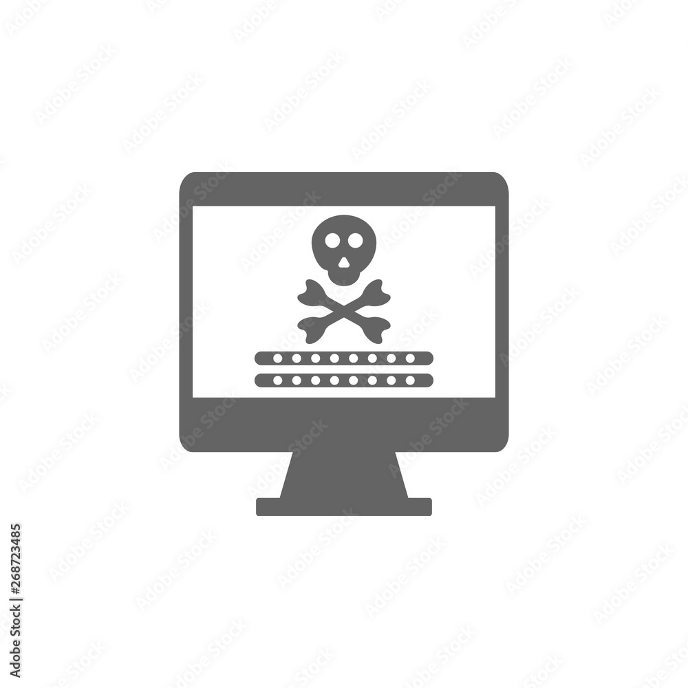 Cyber attack screen,virus encryption, ransomware computer virus, risk virus notification, unknown virus icon Cyber attack screen,virus encryption, ransomware computer virus, risk virus notification, unknown virus icon