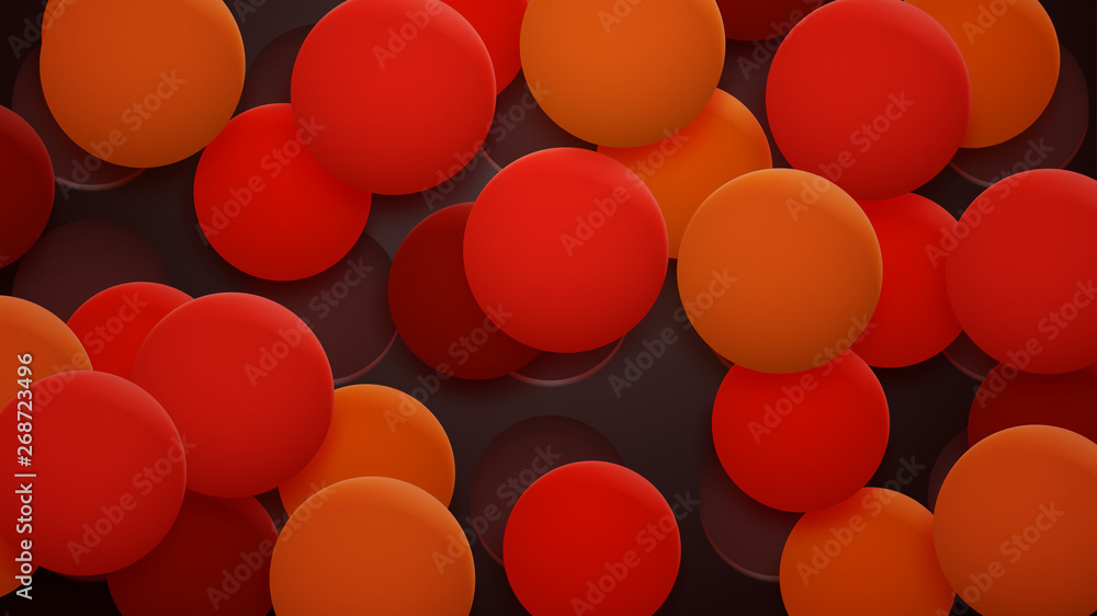 Abstract background of holes and circles with shadows in red and orange colors Abstract background of holes and circles with shadows in red and orange colors