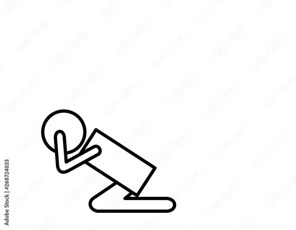 うつ病(線画) うつ病(線画)