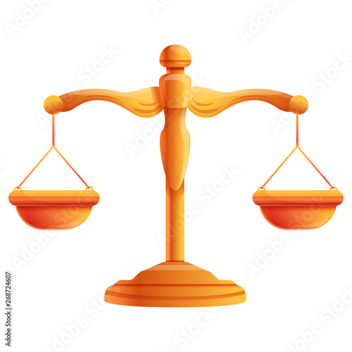 cartoon gold scales isolated on white background, vector illustration