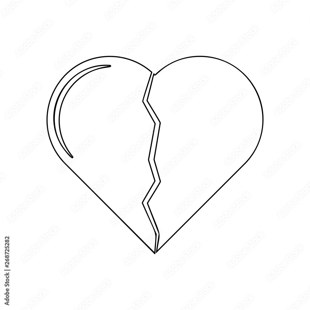 Broken heart icon. Element of Love for mobile concept and web apps icon. Outline, thin line icon for website design and development, app development Broken heart icon. Element of Love for mobile concept and web apps icon. Outline, thin line icon for website design and development, app development