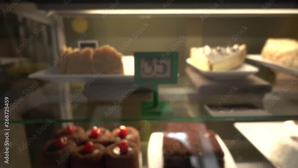 Cakes at coffee shop, slider move, titles of cakes in Russian Cakes at coffee shop, slider move, titles of cakes in Russian