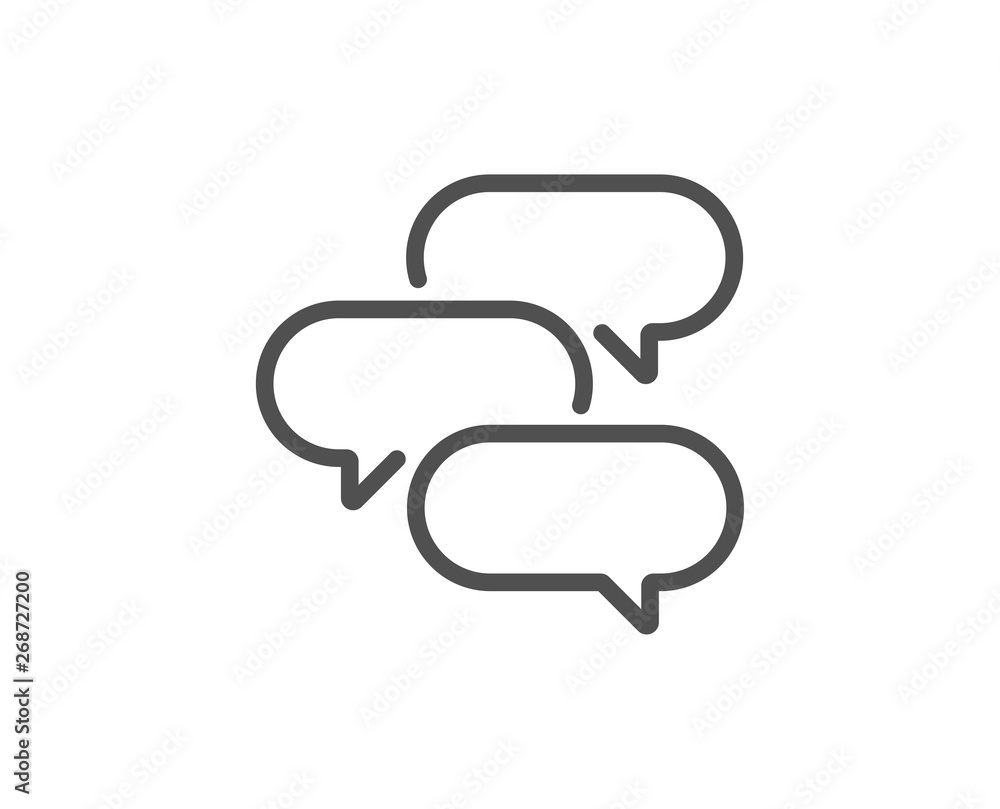 Talk bubble line icon. Speech bubble sign. Chat message symbol. Quality design element. Linear style talk bubble icon. Editable stroke. Vector Talk bubble line icon. Speech bubble sign. Chat message symbol. Quality design element. Linear style talk bubble icon. Editable stroke. Vector