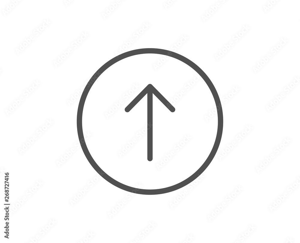 Swipe up button line icon. Scrolling arrow sign. Landing page scroll symbol. Quality design element. Linear style swipe up icon. Editable stroke. Vector Swipe up button line icon. Scrolling arrow sign. Landing page scroll symbol. Quality design element. Linear style swipe up icon. Editable stroke. Vector