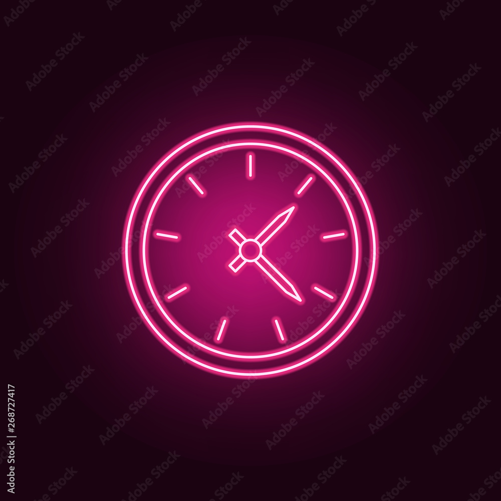 clock neon icon. Elements of Measure set. Simple icon for websites, web  design, mobile app, info graphics Stock Vector | Adobe Stock