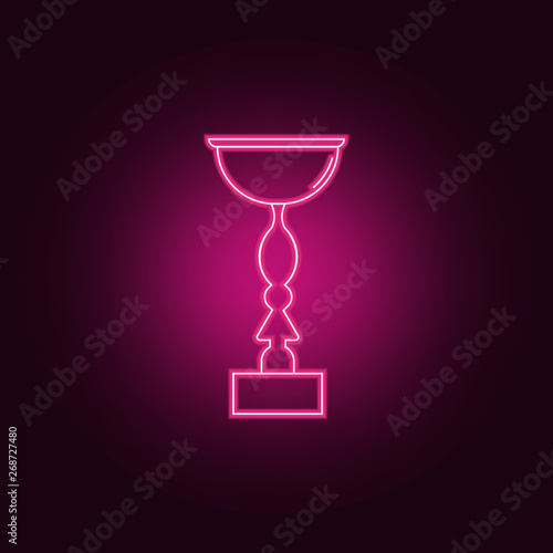 Trophy neon icon. Elements of Medals set. Simple icon for websites, web design, mobile app, info graphics