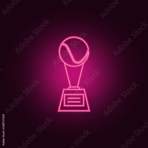 cup tennis ball neon icon. Elements of Medals set. Simple icon for websites, web design, mobile app, info graphics