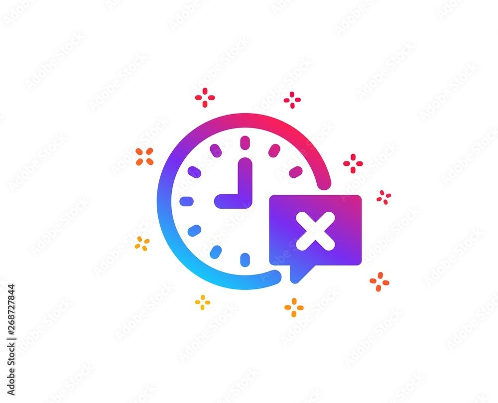 Time icon. Remove alarm sign. Dynamic shapes. Gradient design time icon. Classic style. Vector Time icon. Remove alarm sign. Dynamic shapes. Gradient design time icon. Classic style. Vector