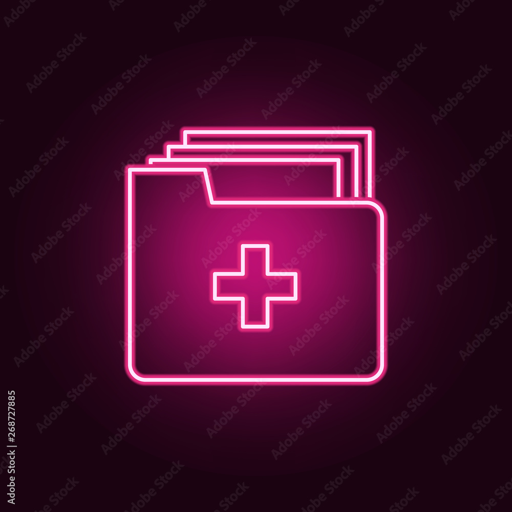 Medical Document neon icon. Elements of Medecine set. Simple icon for websites, web design, mobile app, info graphics Medical Document neon icon. Elements of Medecine set. Simple icon for websites, web design, mobile app, info graphics