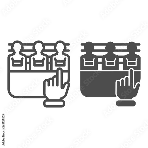 Suspects of crime line and glyph icon. Suspects piking vector illustration isolated on white. Criminal outline style design, designed for web and app. Eps 10.