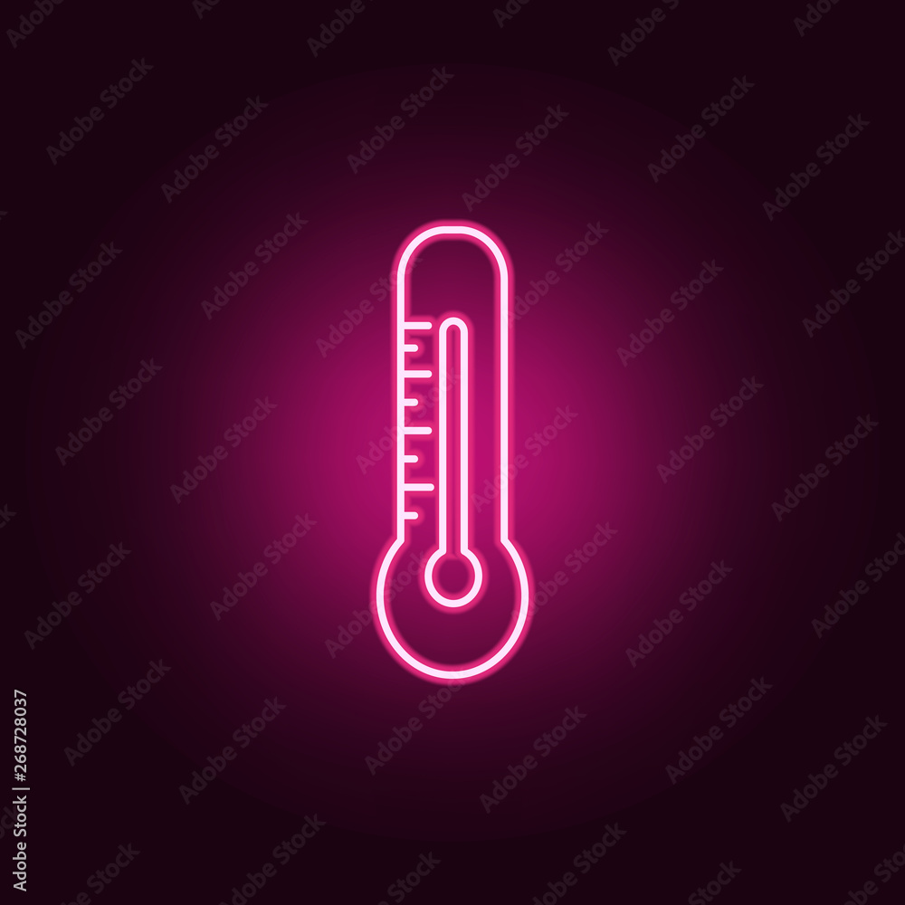 Thermometer neon icon. Elements of Medecine set. Simple icon for websites, web design, mobile app, info graphics Thermometer neon icon. Elements of Medecine set. Simple icon for websites, web design, mobile app, info graphics