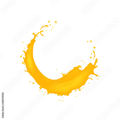 Juice splash design element. Product package design.