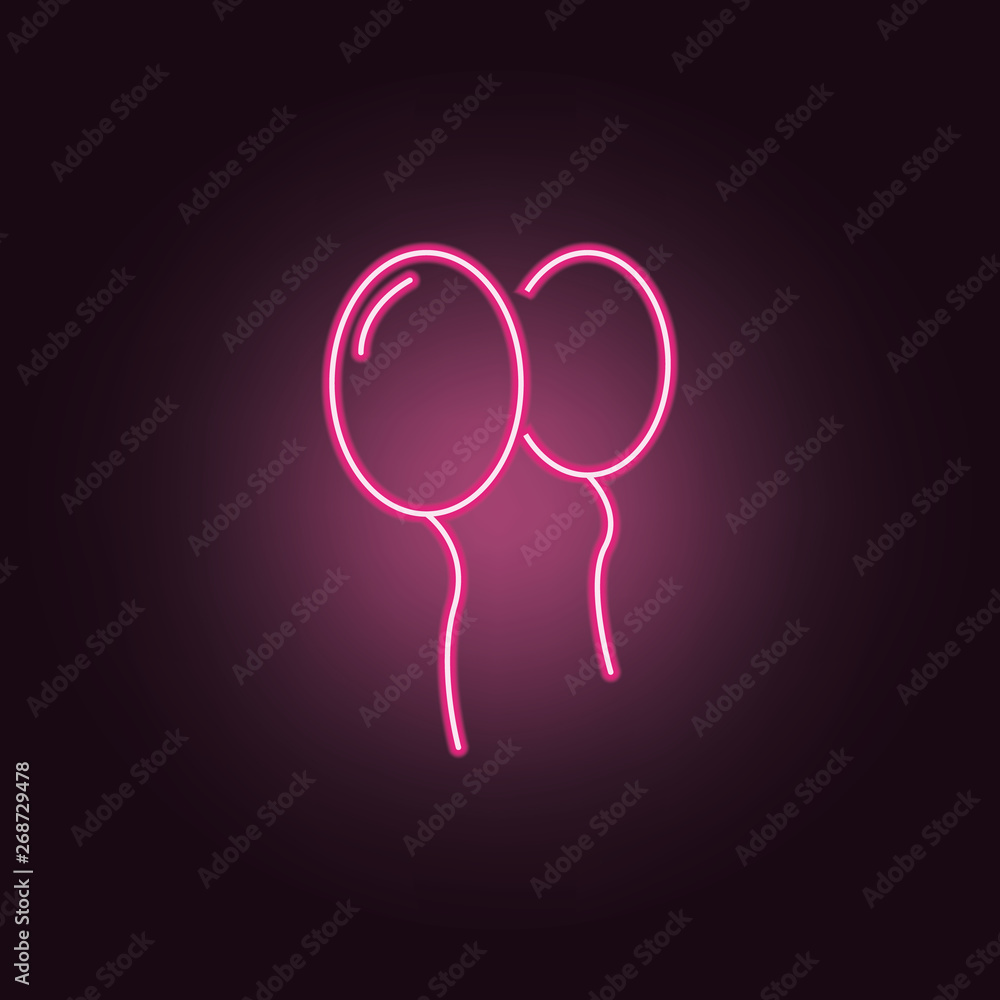 Balloon neon icon. Elements of Party set. Simple icon for websites, web design, mobile app, info graphics Balloon neon icon. Elements of Party set. Simple icon for websites, web design, mobile app, info graphics