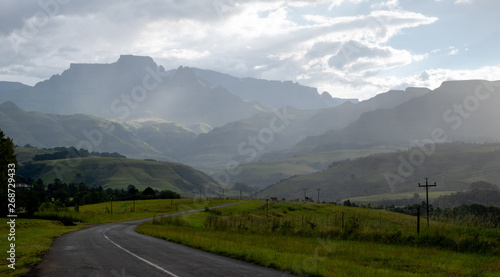 Champagne Valley near Winterton, forming part of the central Drakensberg mountain range, Kwazulu Natal, South Africa. photo