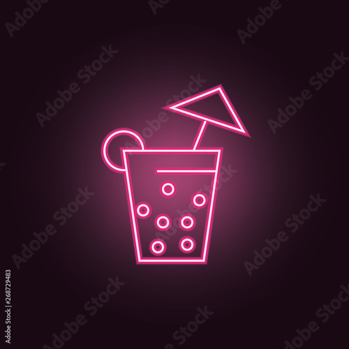 Coctail neon icon. Elements of Party set. Simple icon for websites, web design, mobile app, info graphics