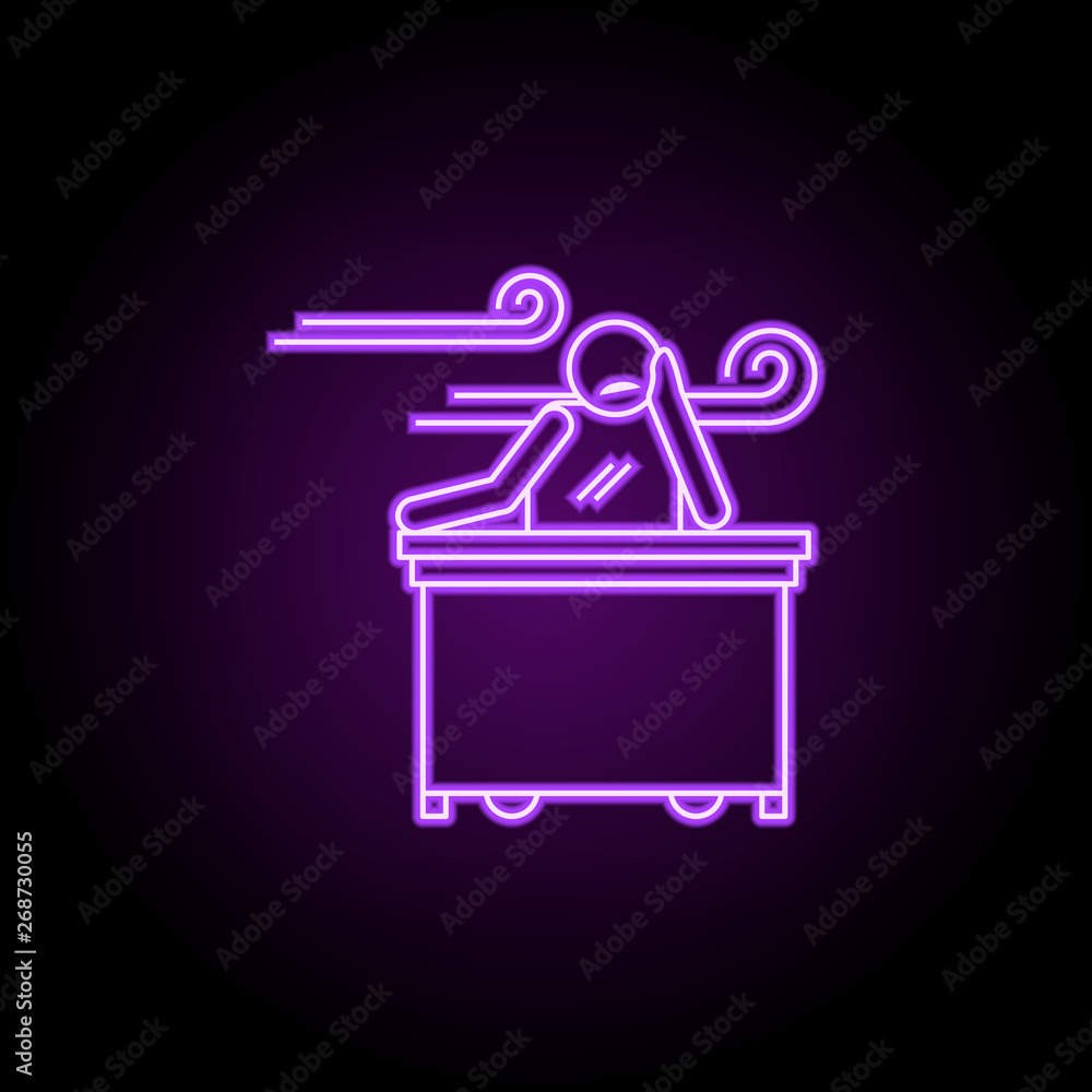 worker boring in job neon icon. Elements of People in the work set. Simple icon for websites, web design, mobile app, info graphics worker boring in job neon icon. Elements of People in the work set. Simple icon for websites, web design, mobile app, info graphics