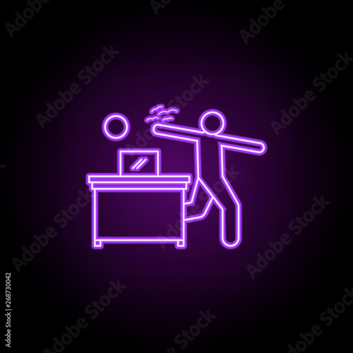 worker is freedom neon icon. Elements of People in the work set. Simple icon for websites, web design, mobile app, info graphics